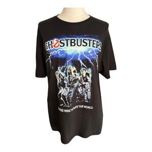 Ghostbusters Graphic T-Shirt They're Here to Save the World Black‎ XL NWT